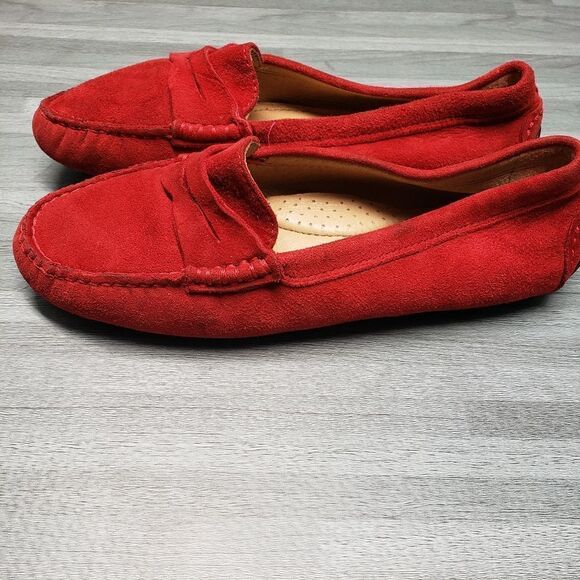 Polo Ralph lauren women's red suede shoes  Camila - Picture 2 of 3